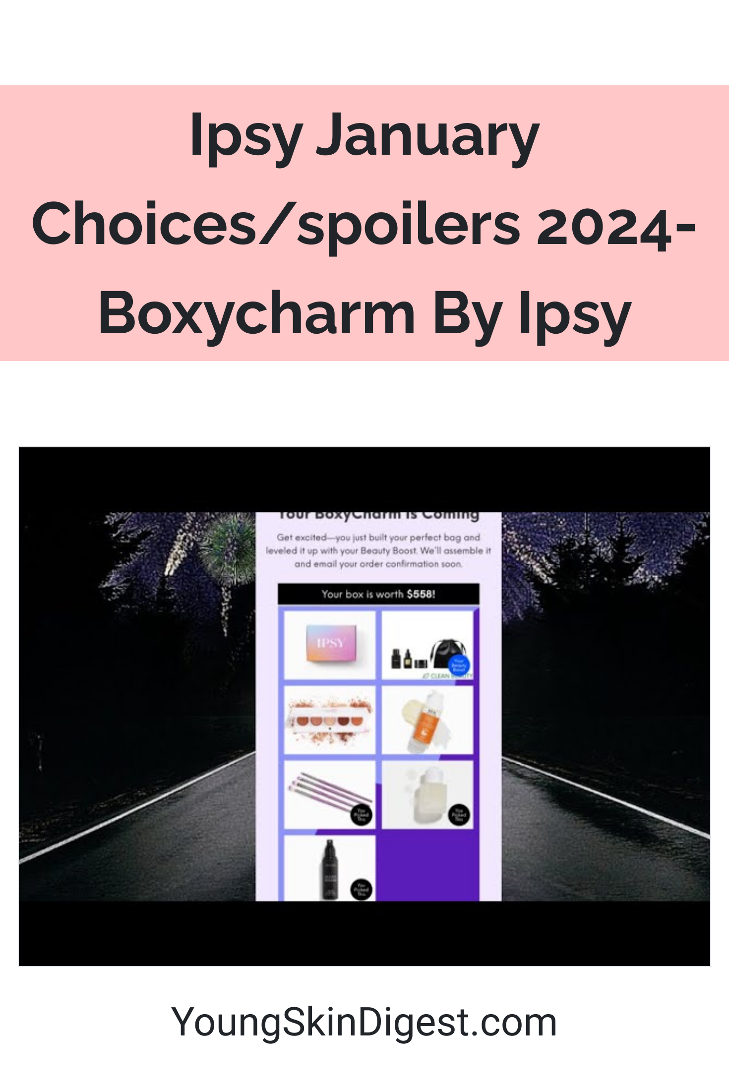 Ipsy January Choices/spoilers 2024 Boxycharm By Ipsy Young Skin Digest